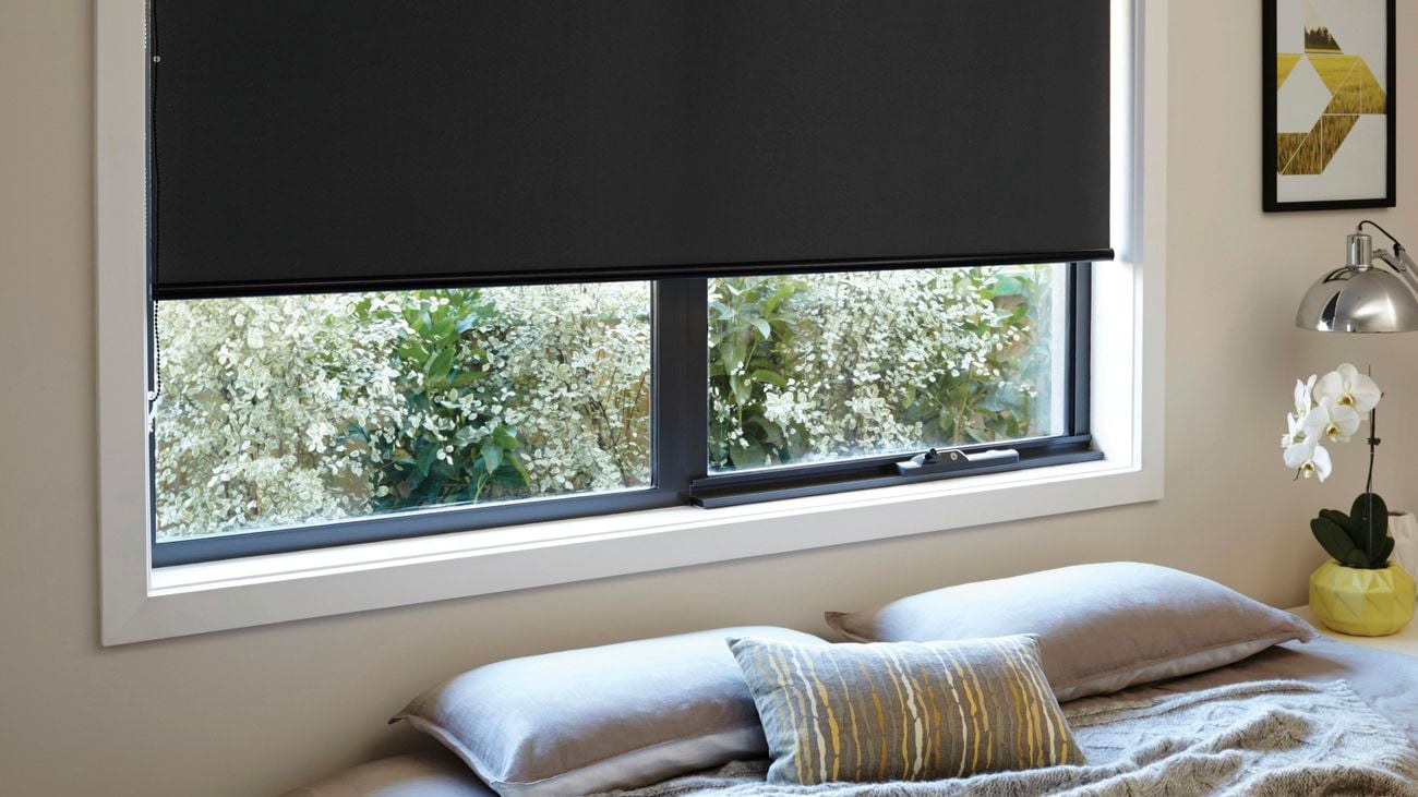 Black roller blinds