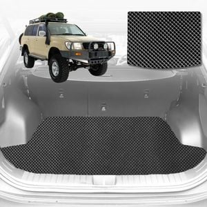 6D Diamond Car Boot Mat for Toyota LandCruiser 80 1990-1998-Cargo Mat-Black-Outback GT
