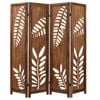 Costway 160x170cm 4-panel Room Divider Solid Wood Folding Screen Privacy Stand