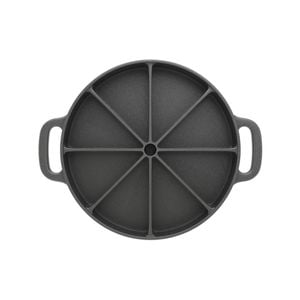 SOGA 21.5CM Round Cast Iron Baking Wedge Pan Cornbread Cake 8-Slice Baking Dish