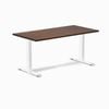 Desky Fixed Height Red Walnut Rubberwood Desk 150x75cm White Leg