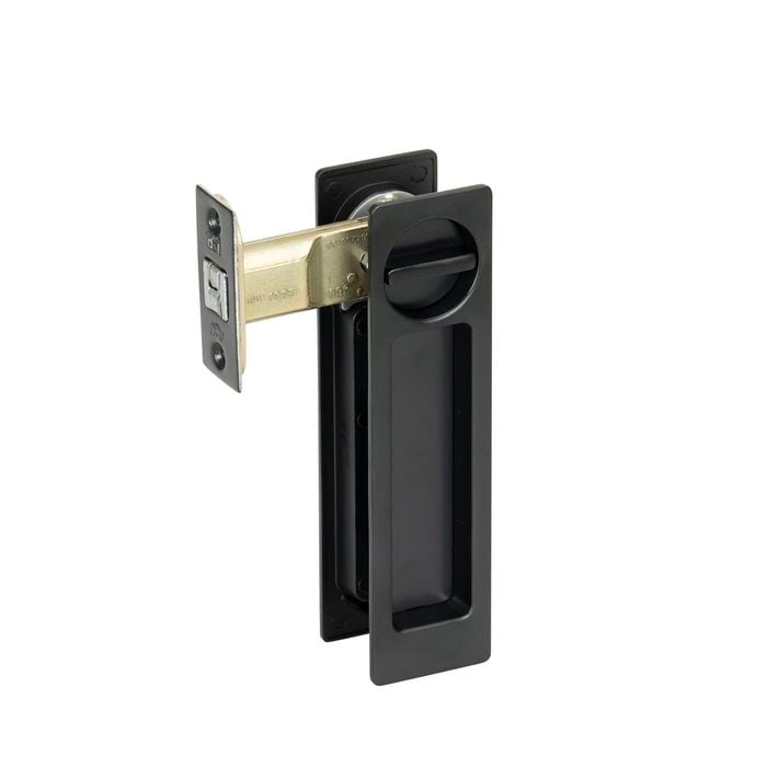 Delf Black Matte Rectangular Cavity Privacy Door Lock