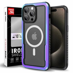 Tough On iPhone 15 Pro Case Iron Shield with MagSafe Iridescent