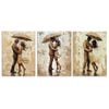 3pcs A couple is strolling in the rain Print 100% Australian Made 3 x 40x60cm (Metal Print)