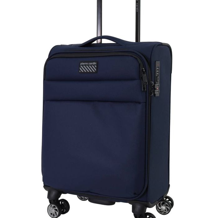 Pierre Cardin Soft Water Repellent Cabin Carry-on Spinner Suitcase Luggage Navy
