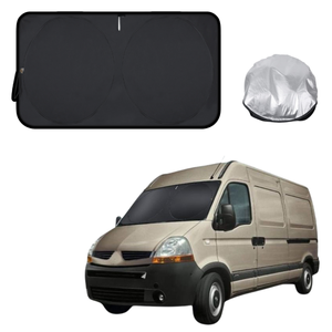 Front Windscreen Sun Shade for Renault Master Van 2010 - Current X70, X62 - XL 160 x 100 cm - Black