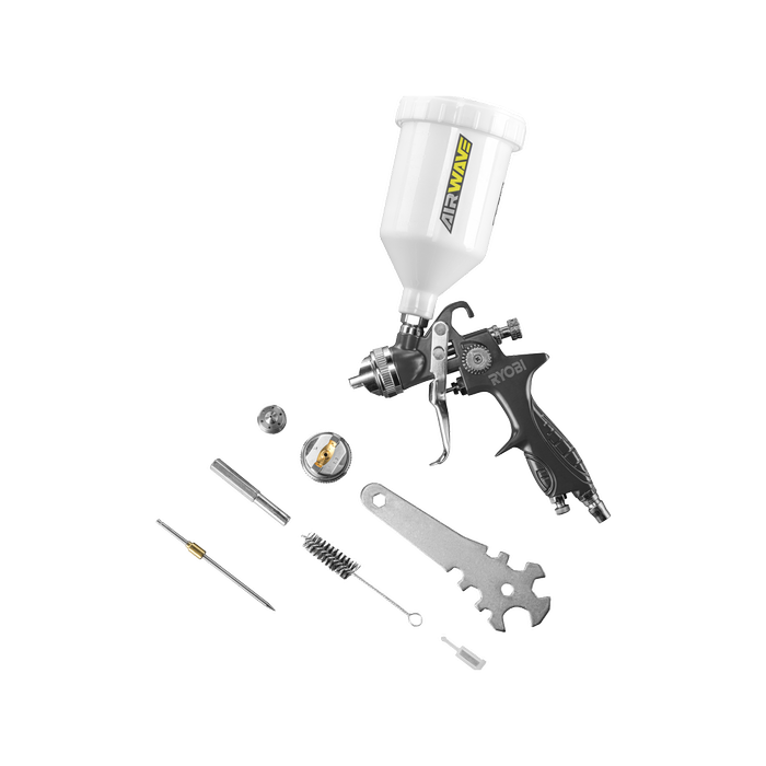 Ryobi Airwave 600mm Gravity Spray Gun With 1.3mm/1.4mm Tip 