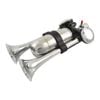 Moby Dick Twin Trumpet Echo Chamber Air Horn, Chrome, 12v 24v