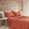 CleverPolly Vintage Washed Microfibre Sheet Set - Terracotta - King Single
