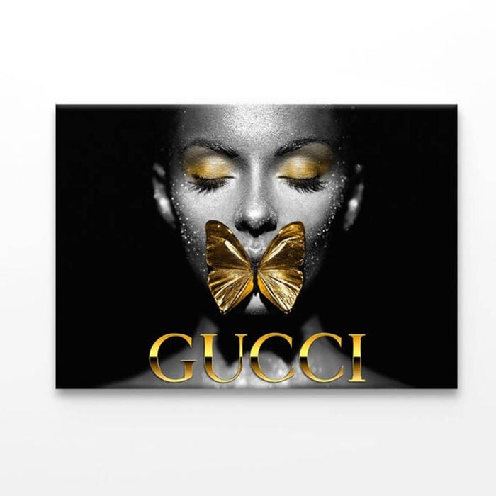 Lady With Gold Butterfly  Print 100% Australian Made 50 x 40cm  (Acrylic)