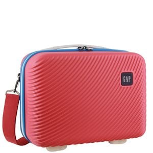 Gap Stripe Hard-shell Mini Travel Crossbody Bag W/ Zip Pocket 27cm Coral