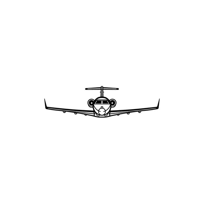 Ignite Laser Embraer Praetor 500 - Super-Midsize Business Jet Silhouette Metal Wall Art Rustic Metal 23.6 inch - 60 cm