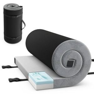 Costway Foldable Memory Sponge Camping Mattress Outdoor Sleeping Mat Grey