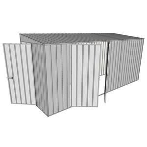 Build-a-Shed 1.5 x 4.5 x 2m Hinged Door Tunnel Shed With Hinged Side Door - Zinc