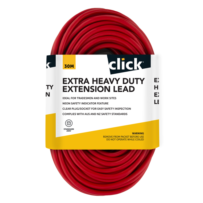 Click 30m 10A 3G1.5mm² Extra Heavy Duty Extension Lead