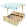 Plum Play AU Sandpit with Canopy Wooden Sandbox Outdoor Playset Kids - Large