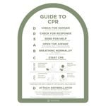 Stylish Pool CPR Sign Green & White Halo