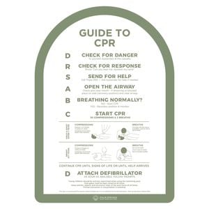 Stylish Pool CPR Sign Green & White Halo