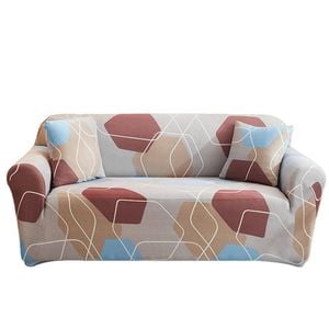 Catzon 3 Seater Stretch Sofa Cover Non-slip Polyester Printing Elastic Bottom