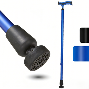 Altus Adjustable Aluminum Walking Cane With 360° Rotating Stability Base_blue