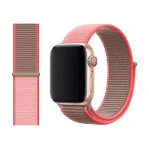 Woven Nylon Sports Watch Band Strap - For Apple iWatch 38mm 40mm 41mm [42mm Series 10] (Dark pink)