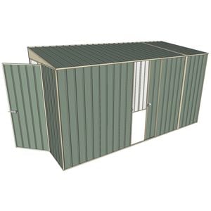 Build-a-Shed 1.5 x 3.7 x 2m Single Sliding Side Door Skillion Shed - Green