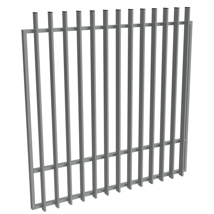 ProtectorAl 1201-1500W x 1500H Palladium Silver Aluminium Radiator Garden Gate