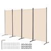 Vevor 4 Panels Room Divider Beige Freestanding For Office Bedroom Study