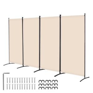 Vevor 4 Panels Room Divider Beige Freestanding For Office Bedroom Study
