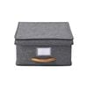 Takara Kicho Fabric Collapsible Storage Box With Lid 3 Pack Grey 30x30x16cm