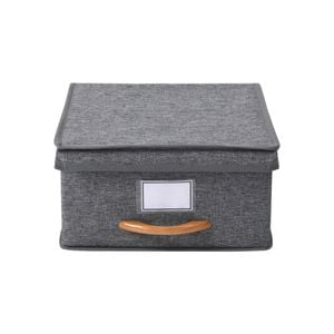Takara Kicho Fabric Collapsible Storage Box With Lid 3 Pack Grey 30x30x16cm