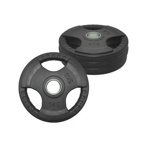 5kg x 4 Rubber Coated Cast Iron Olympic Weight Plate - Commercial Grade