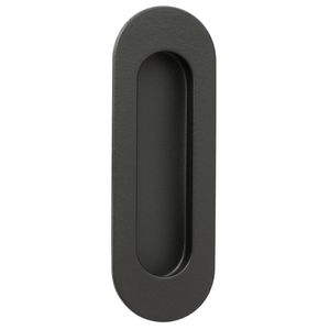 Lemaar 120 x 40mm Matte Black Radius Oval Flush Pull