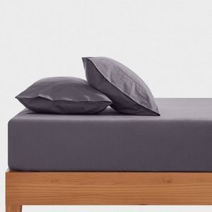 Dreamaker 300tc Cotton Percale Combo Fitted Sheet Set Charcoal Super King Bed