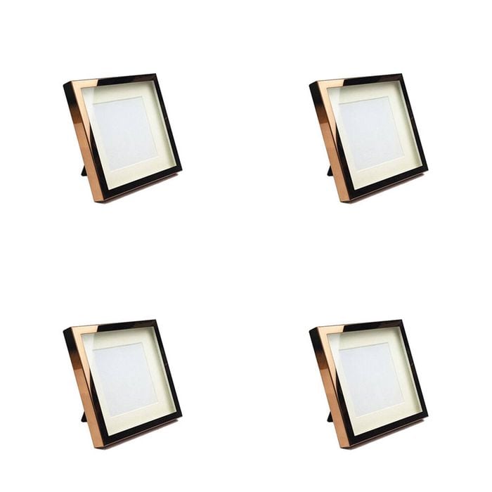 4PK Classica Rose Gold Square Picture Frame Steel Home Decoration 13x13cm