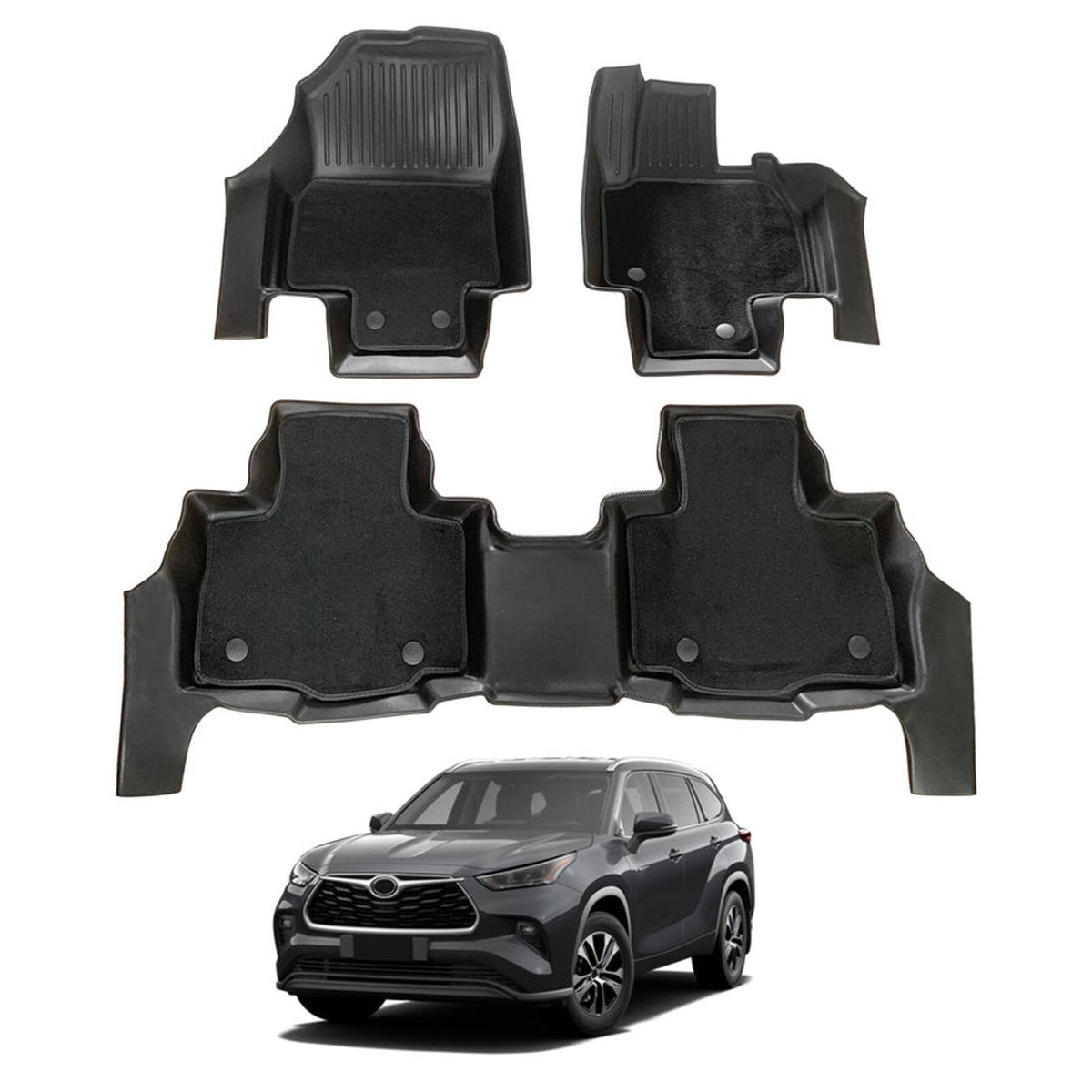 AUSGO Double-Layer Car Floor Mats for Toyota Kluger 2021-Onwards Liners ...
