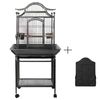 YES4PETS Large Bird Budgie Cage Parrot Aviary Carrier With Stand & Wheel+Cover