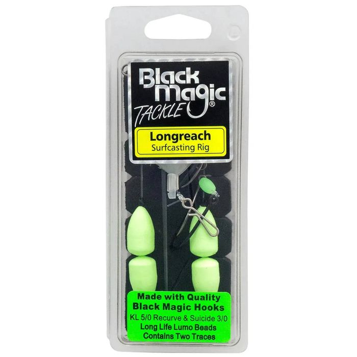 Black Magic Longreach Pre Made Surf Bottom Pulley Fishing Rig Lumo Float