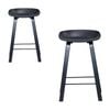 Claire Set of 2 Bar Stools Kitchen Counter PP Seat Wooden Metal Leg Black