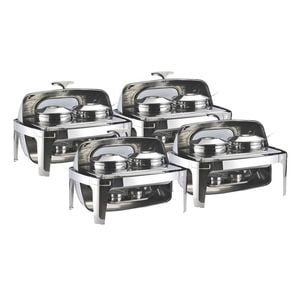SOGA 4X 6.5L Stainless Steel Double Soup Tureen Roll Top Buffet Chafing Dish