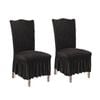 SOGA 2X Black Chair Cover with Ruffle Skirt