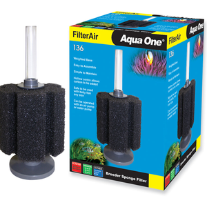 FilterAir 136 Aquarium Sponge Filter for Fish Tanks by Aqua One 12cm x 24cm x 12cm