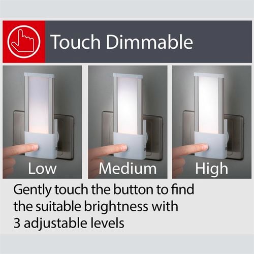 Arlec 240V Aluminium Touch Dimmer LED Night Light - Bunnings Australia