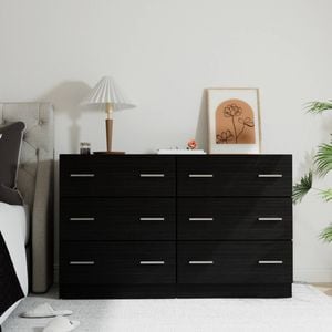 HOMFURN 6 Chest of Drawers in Black
