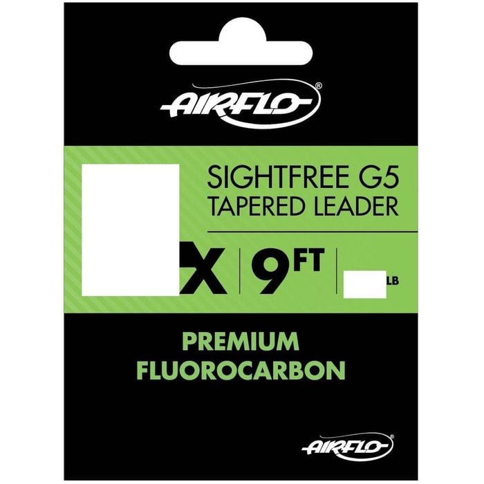 Airflo G5 9' SightFree Fluorocarbon Tapered Fly Fishing Leader 2X  11.2lb