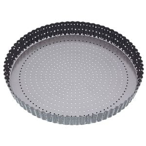 Mastercraft Crusty Bake 30cm Loose Base Round Flan Quiche Pan - Black