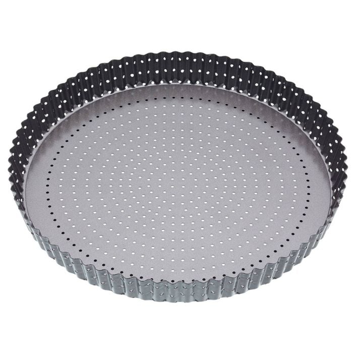 Mastercraft Crusty Bake 30cm Loose Base Round Flan Quiche Pan - Black