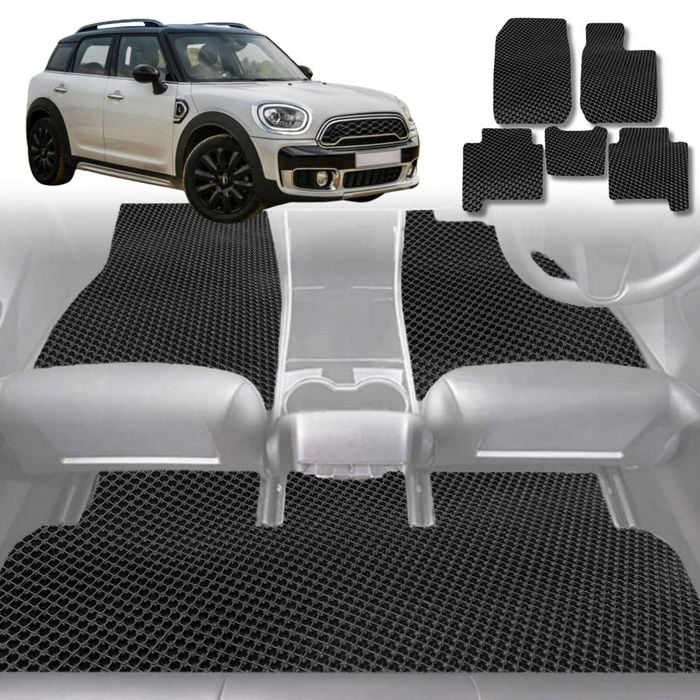 6D Diamond Car Floor Mats for MINI Countryman 2017-Current-Full Set-Black-Outback GT