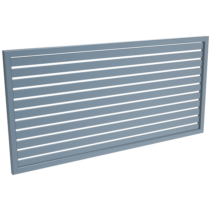 ProtectorAl 1001 - 2000 x 300 - 1000mm Deep Ocean Horizontal 18mm Gap Aluminium Welded Slat Panel