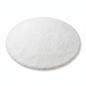 Soft Round Rugs for Bedrooms - Fluffy Shaggy Carpet (White, 80cm)